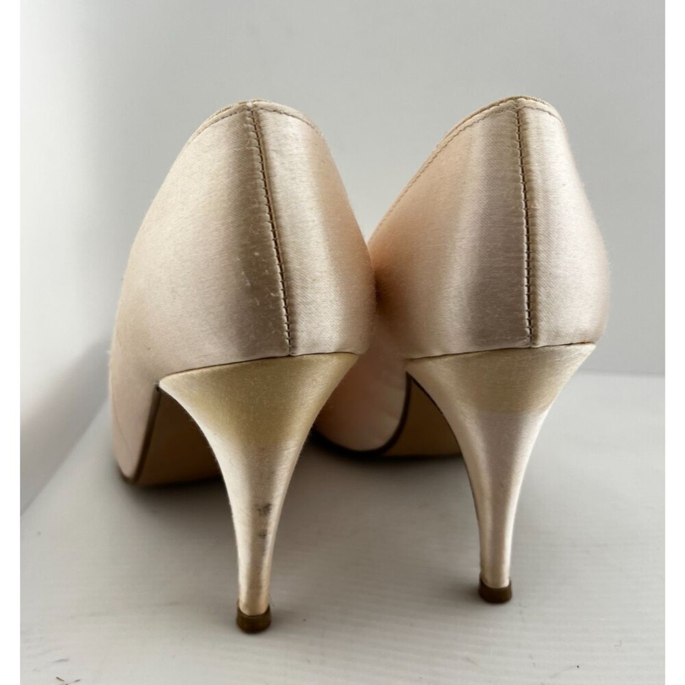 Vtg IMPERIAL Women's 7.5 B High Heels Pale Pink Satin Y2K Prom Fairy USA Made - Picture 7 of 15